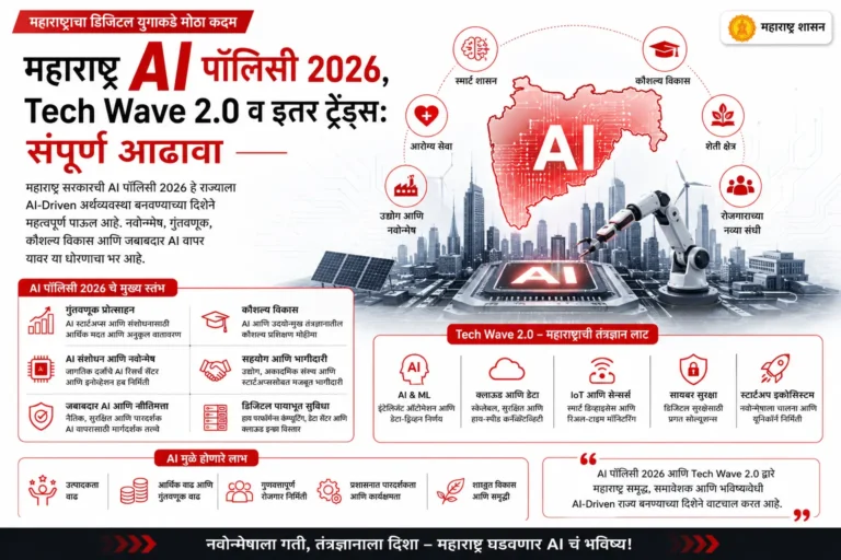 महाराष्ट्र AI पॉलिसी 2026, Tech Wave 2.0 व इतर ट्रेंड्स: संपूर्ण आढावा
