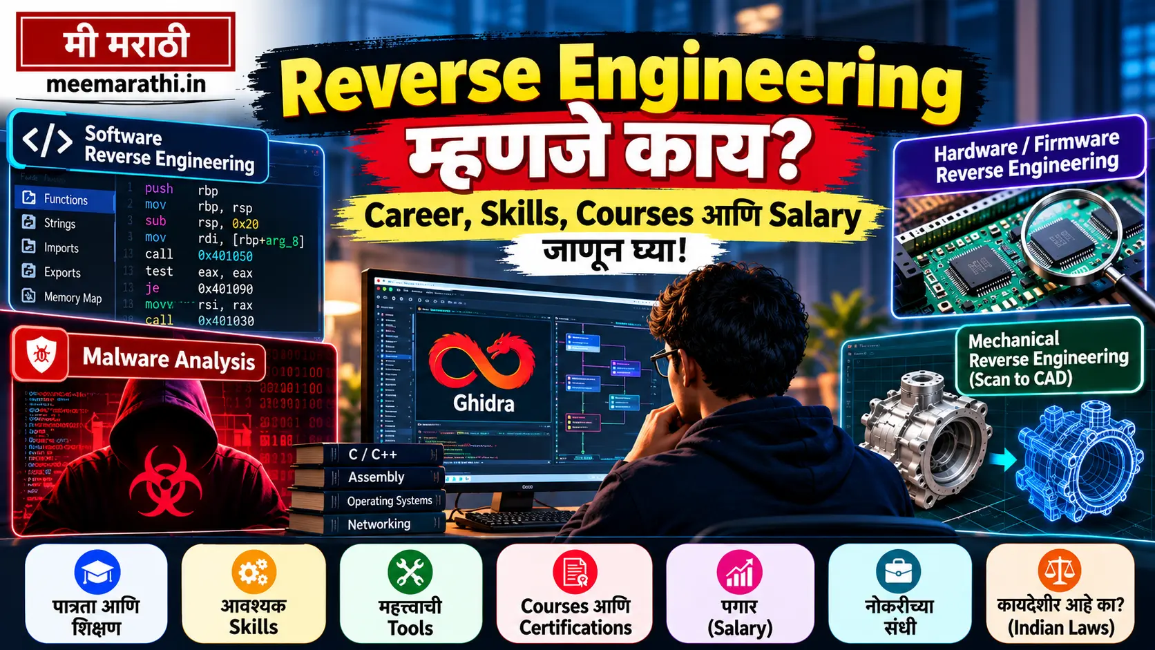Reverse Engineering म्हणजे काय – Cybersecurity, Skills, Courses आणि Salary मराठी मार्गदर्शक Copy Alt Text